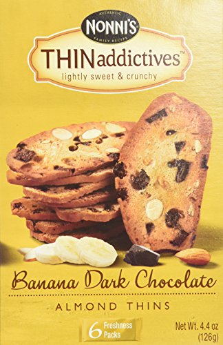 Nonni's Thin Addictives Banana Dark Chocolate Almond Thins 4.4oz ( 3 Pack)