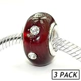 Coastal Collection Silver Glass Beads (3 Pack) - Glam it Up! (Pandora and Chamilia Compatible)