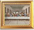 Last Supper in Wood Frame with Golden Trim, 11.25" x 13.25" - MADE IN ITALY