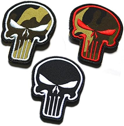 The MS Store 3 Patches of the Punisher Skull Embroidery Armband Tactical Patch With Velcro (1)