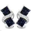 Earrings With 5.40ctw Precious Stones - Genuine Clean Diamonds and Sapphires in 18K White Gold. Total item weight 12.0g Length 18mm