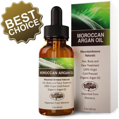 Organic Moroccan Argan Oil, Grade 1 Triple Extra Virgin, USDA approved, As Leave in Hair Conditioner and for Deep Hair Treatment, Repairs Split Ends and Dry Hair, Heat and Color Protectant, Leaves Hair Silky and Soft, Dry Hand Oil for Hand and Nail Treatment, Body Oil, Apply to Face to Nourish and Revitalize Skin, Wrinkle Treatment and Fights Against Anti-Aging