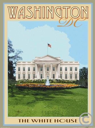 The Whitehouse Art Deco Style Vintage Travel Poster by Aurelio Grisanty