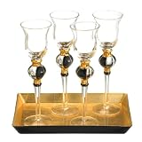 Artland Radiance 2-Ounce Cordial with Tray and Gift Box, Set of 4