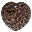 Turtle Jasper 33mm Faceted Heart Pendant with 2mm Hole - Set of 3