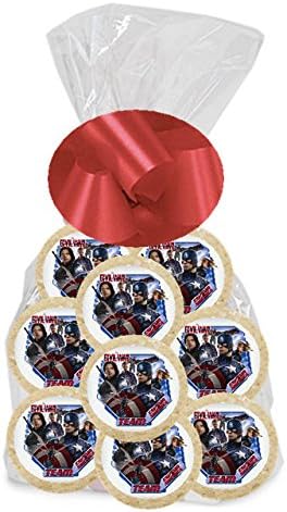 Marvel Cap. America Civil War Captain's Side 24Pack Freshly Baked Individually Wrapped Party Favor M & M Rainbow Cookies