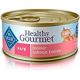 Blue Buffalo Pate Adult Indoor Salmon Entree Wet Cat Food, 5.5 oz Can, Pack of 24