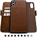 Dreem Fibonacci 2-in-1 Wallet-Case for iPhone Xs Max Magnetic Detachable Unbreakable TPU Slim-Case, Wireless Charge, RFID Protection, 2-Way Stand, Luxury Vegan Leather, Gift-Box - Chocolate