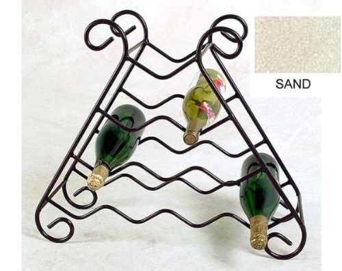 Sand 10 Bottle Wrought Iron Wine Rack (Sand) (20