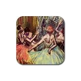 Four Dancers Behind the Scenes 2 By Edgar Degas Square Coasters - Set of 4