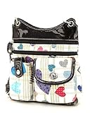 Black Small Hipster Heart Print Handbag