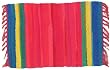 Durable Hand Woven 100% Cotton Colorful Fuschia Striped Rag Placemat 12x18 Inches Set / 6