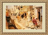 IMAGE OF Breezy Day in Venice Framed Art Print by Ettore Tito, 36.75 in. x 27.25 in. Framed