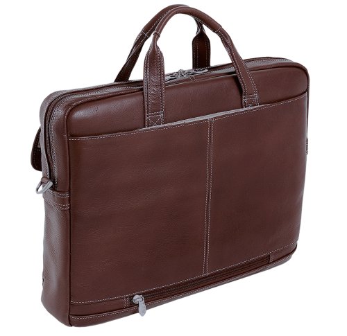 Siamod 45526 Como Napa Cashmere Leather Medium Laptop Brief (Cherry Red)