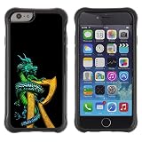 iBinBang / Slim Design Hard Sanp Case Cover - Dragon R Letter Black Gold Fantasy Book - Apple iPhone 6 Plus 5.5