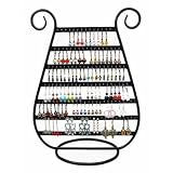 Table Top Jewelry Earring Display Holder Rack Stand Black Metal Harp