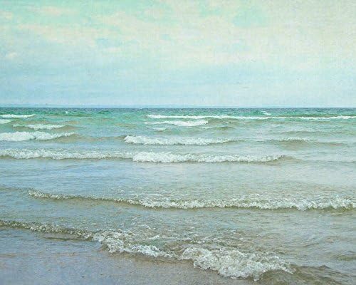 Mint Green Ocean Photo, Lake House Decor, 8x8 to 40x60 inches, Photographic or Watercolor Print