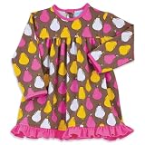 Chez Ami by Patsy Aiken Designs Girls Pear Print Knit Swing Top Taupe/Peony Pink/Yellow