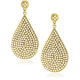 Azaara Crystal Fresh Water Pearl Teardrop Earrings