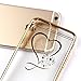 iPhone 7 Plus Case,Double-Lin Mini Love Heart Glitter Bling Crystal Rhinestone Diamonds Clear Rubber Plating Frame TPU Soft Silicone Bumper Case Cover for iPhone 7 Plus Gold