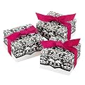 Set of 25 Dynamic Design Favor Boxes with Ribbon - Black