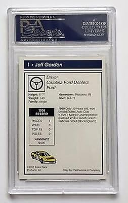 1991 Traks Jeff Gordon Signed NASCAR ROOKIE RC Card Slabbed - PSA/DNA Certified - Autographed NASCAR Cards