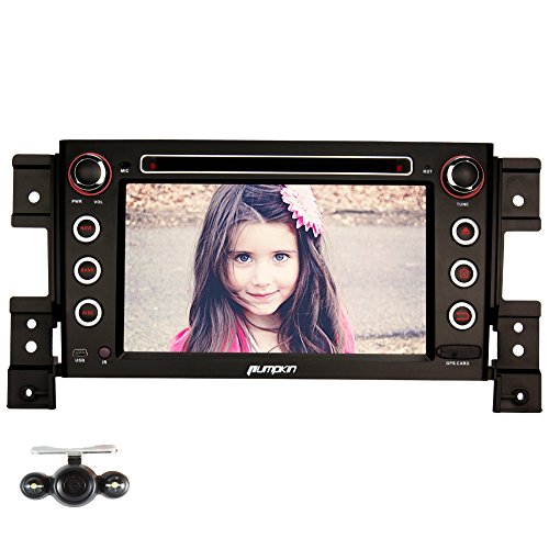 Pumpkin Android 4.4 Quad Core 2 Din Car DVD Player 7 inch Capacitive Touchscreen GPS Navigation AM FM Radio for Suzuki Grand Vitara 2005-2011 Support 3G/Wifi/DVR/iPod/Mirror-link/SW Control with Backup camera