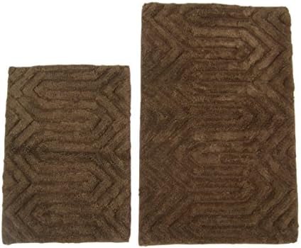 IAE 2 Piece Charlotte Bath Rug Set (CHOCOLATE)