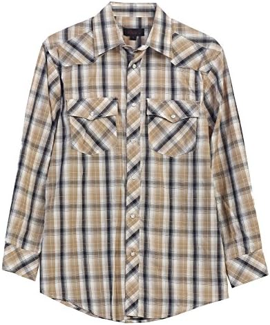 Studio 10 Mens Casual Western Plaid Checked Pearl Snap Shirt