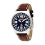 Torgoen Swiss Men's T05102 Dual Time Zone Leather Strap Watch
