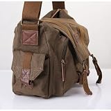Koolertron Canvas DSLR SLR Camera Shoulder Bag For Sony Canon Nikon Olympus etc./ Coffee Green Color Picture