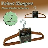 Karen Rhodes Velvet Kids Hangers, Camel, Set of 6