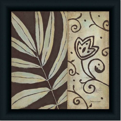 Brown Leaf Ii Blue Modern Collage Wall Art Print Framed