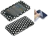 Apple iPhone 3G Premium Polycarbonate Pokadots Design Snap-On Case Cover + Screen Protector Shield (NOT Compatible with 1st Generation iPhone)