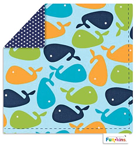 Funkins Cloth Napkin/Placemat for Kids: Blue Whales