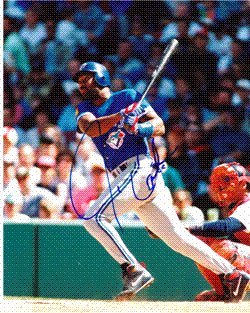 Autographed/Hand Signed 8x10 Photo Joe Carter #1 Toronto Blue Jays