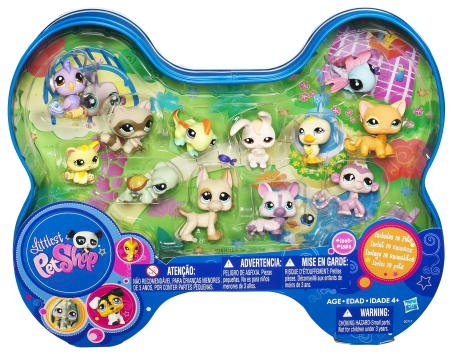 Littlest Pet Shop Exclusive Dog Bone Shaped Tin 12Pack Includes Dragonfly, Raccoon, Great Dane, Turtle More!