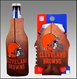 SET (2) CLEVELAND BROWNS FOOTBALL CAN & BOTTLE KOOZIE