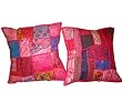 Thanks Giving-2 Deep Pink Embroidery Sari Toss Pillow Cushion Covers Free Shipping