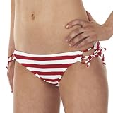 Xhilaration Candy Cane Adjustable Hipster Swim Bottoms - Red