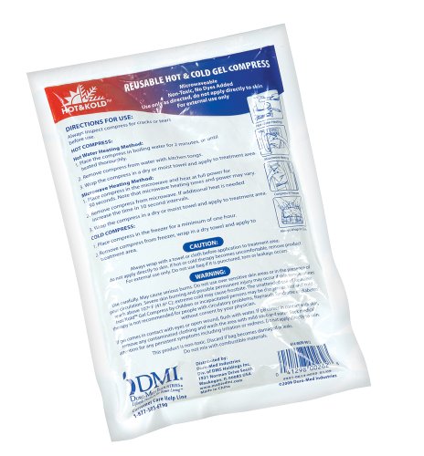 Mabis Dmi Healthcare Dmi - Hot & Kold - Hot and Cold Gel Compress, Reusable and Flexible, Mircrowave for Heat, Freeze for Cold