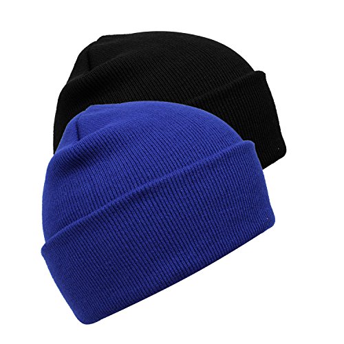 2 Pack Mens Adult Winter Thermal Thinsulate Knitted Beanie Hat