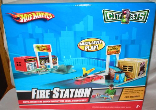 Childrens Toyshop  Toys : Hot Wheels City Sets Fire Station