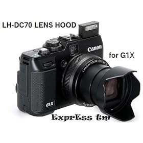 EXPRESS (Tm) ® LH-DC70 HARD PLASTIC Bayonet Lens Hood for CANON PowerShot G1X GX1 Cameras