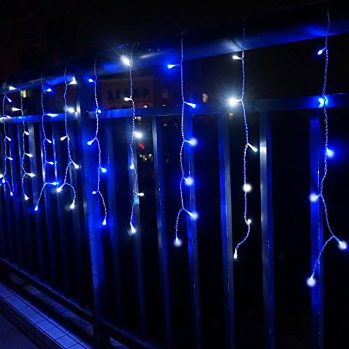 Adsled Curtain W10m X H0.75m Icecle String 448 LED Lights Wedding Christmas Decoration Light (Blue)
