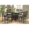 9pc Counter Height Storage Dining Table w/Lazy Susan & Chair Set