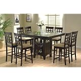 9pc Counter Height Storage Dining Table w/Lazy Susan & Chair Set
