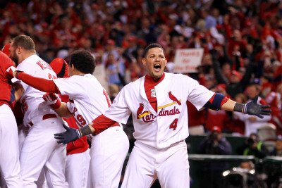 2011 World Series G. 6 - Texas Rangers v St Louis Cardinals, St Louis, MO - Oct. 27: Yadier Molina Photographic Poster Print by Ezra Shaw, 12x18