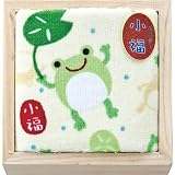 和木愛々 たおるはんかち1枚(木箱入) かえる
