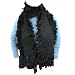 Womens heavyweight black knitted triangular scarf - Length 62